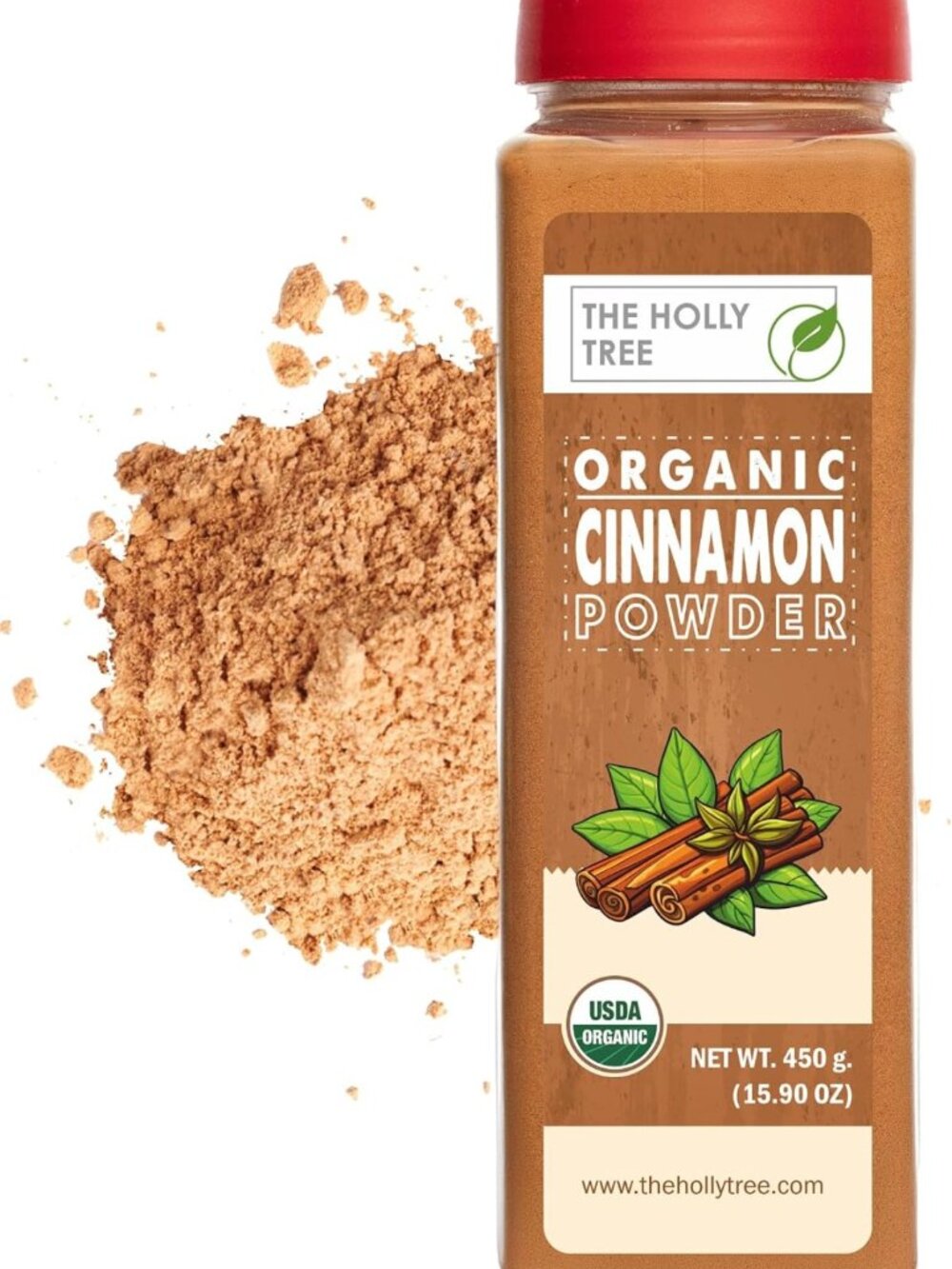 Organic Cinnamon Powder 15.9 oz - USDA Certified, Gluten-Free Spice for Baking
